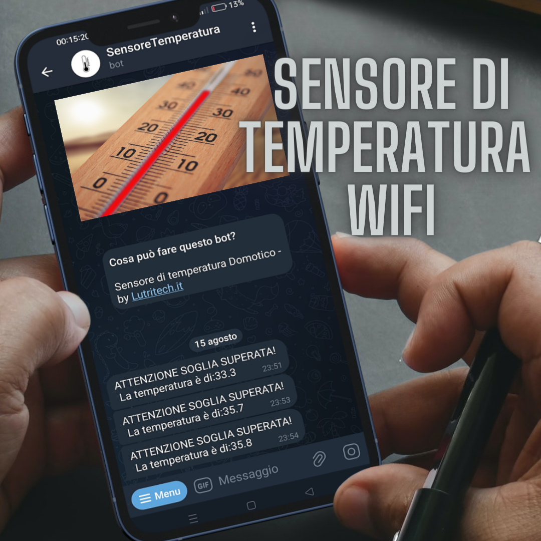 Sensore temperatura wifi con Telegram e posta elettronica.
