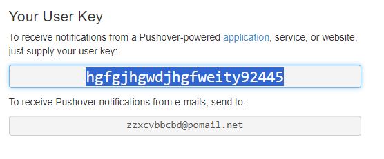 User Key Pushover - Lutritech.it